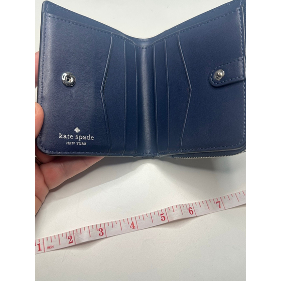 Women's Kate Spade Blue Floral Bifold Wallet One Size - Picture 6 of 10